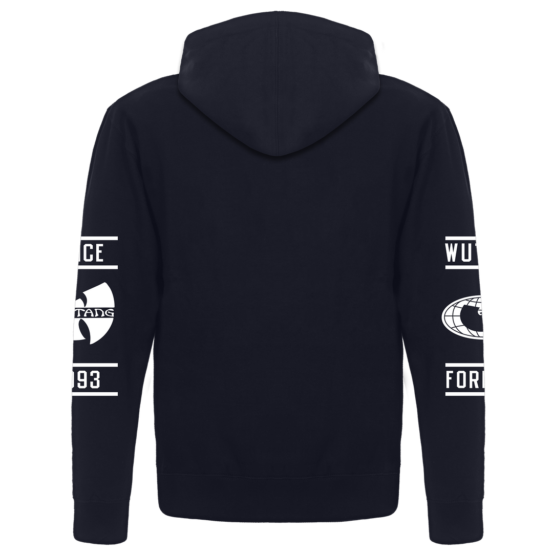 Wu Globe Hoodie Navy and White Wu Tang Clan Shop